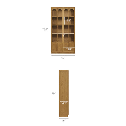 Anwen Solid Wood and Glass Display Cabinet in Oak