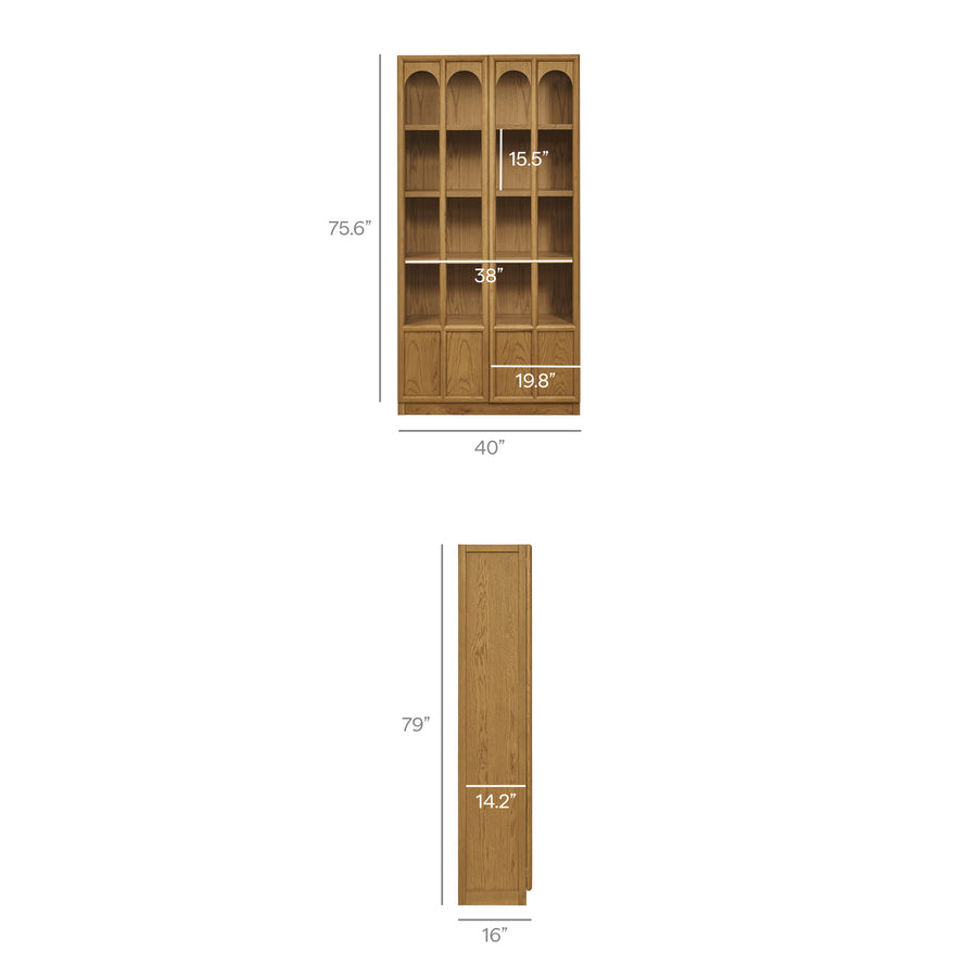 Giselle Solid Wood and Glass Display Cabinet in Oak