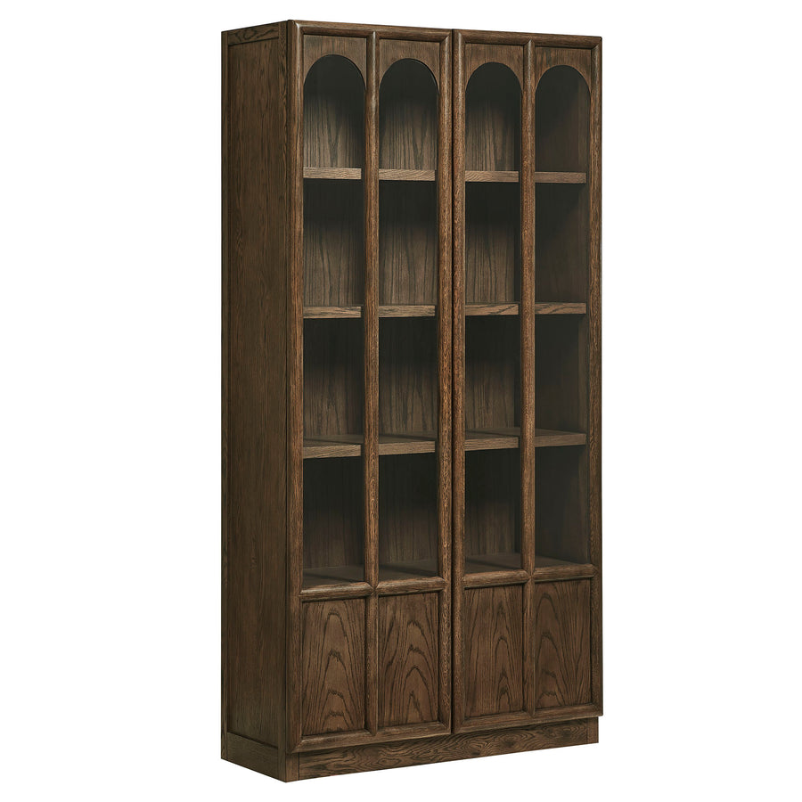 Giselle Solid Wood and Glass Display Cabinet in Walnut