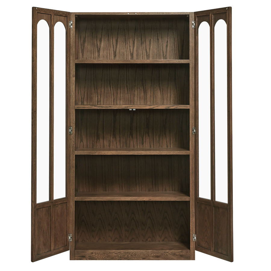 Giselle Solid Wood and Glass Display Cabinet in Walnut