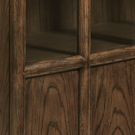 Anwen Solid Wood and Glass Display Cabinet in Walnut