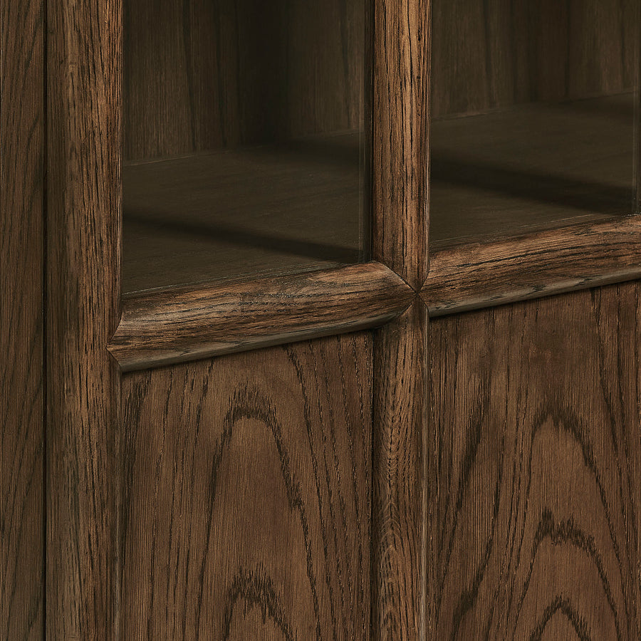 Giselle Solid Wood and Glass Display Cabinet in Walnut