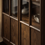 Giselle Solid Wood and Glass Display Cabinet in Walnut