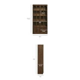 Giselle Solid Wood and Glass Display Cabinet in Walnut