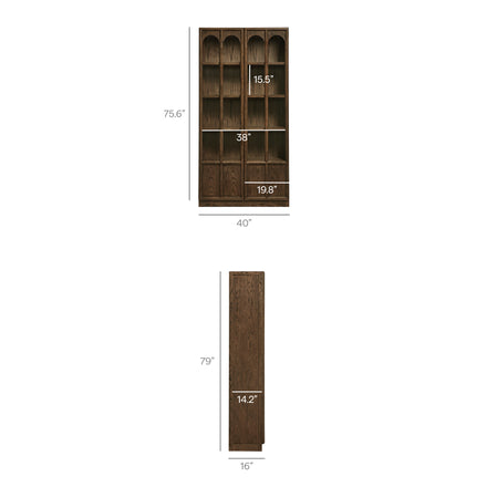Anwen Solid Wood and Glass Display Cabinet in Walnut