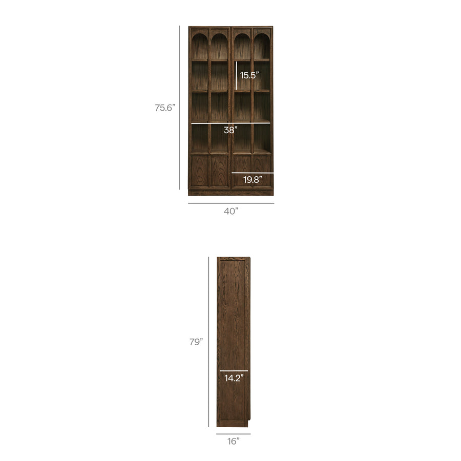 Giselle Solid Wood and Glass Display Cabinet in Walnut