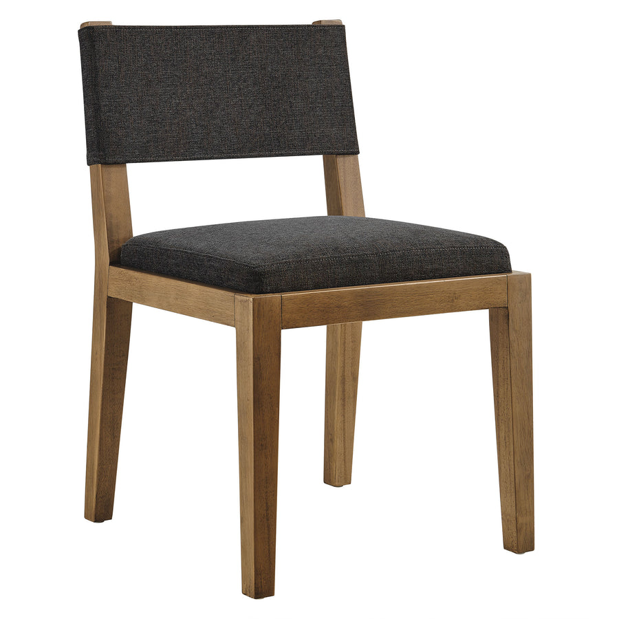 Bora Fabric Upholstered Wood Armless Dining Chair in Dark Gray