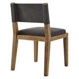 Bora Fabric Upholstered Wood Armless Dining Chair in Dark Gray