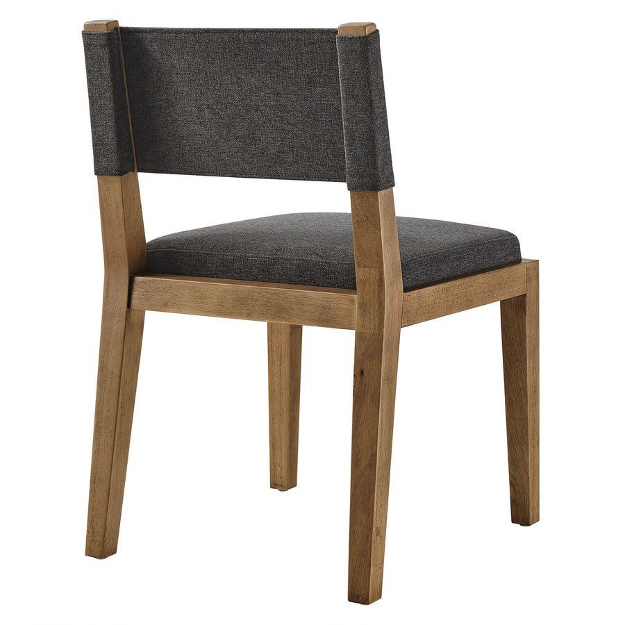 Bora Fabric Upholstered Wood Armless Dining Chair in Dark Gray