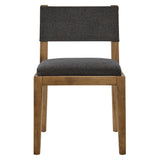 Bora Fabric Upholstered Wood Armless Dining Chair in Dark Gray