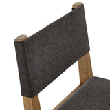 Bora Fabric Upholstered Wood Armless Dining Chair in Dark Gray