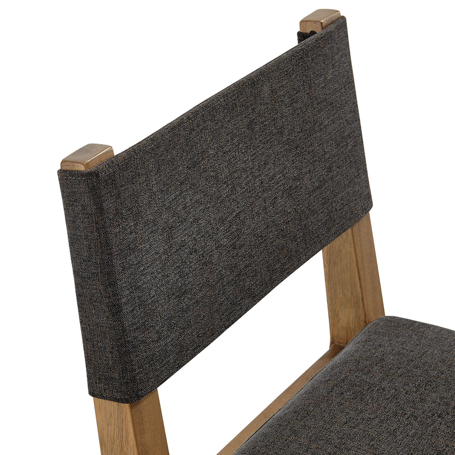 Bora Fabric Upholstered Wood Armless Dining Chair in Dark Gray