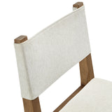 Bora Fabric Upholstered Wood Armless Dining Chair in Ivory