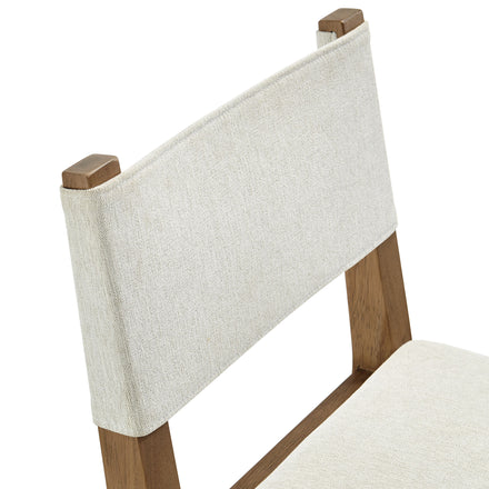 Calder Fabric Upholstered Wood Armless Dining Chair in Ivory