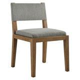 Bora Fabric Upholstered Wood Armless Dining Chair in Wheat