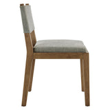 Bora Fabric Upholstered Wood Armless Dining Chair in Wheat