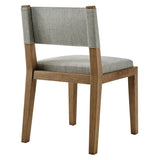 Bora Fabric Upholstered Wood Armless Dining Chair in Wheat