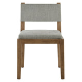 Bora Fabric Upholstered Wood Armless Dining Chair in Wheat