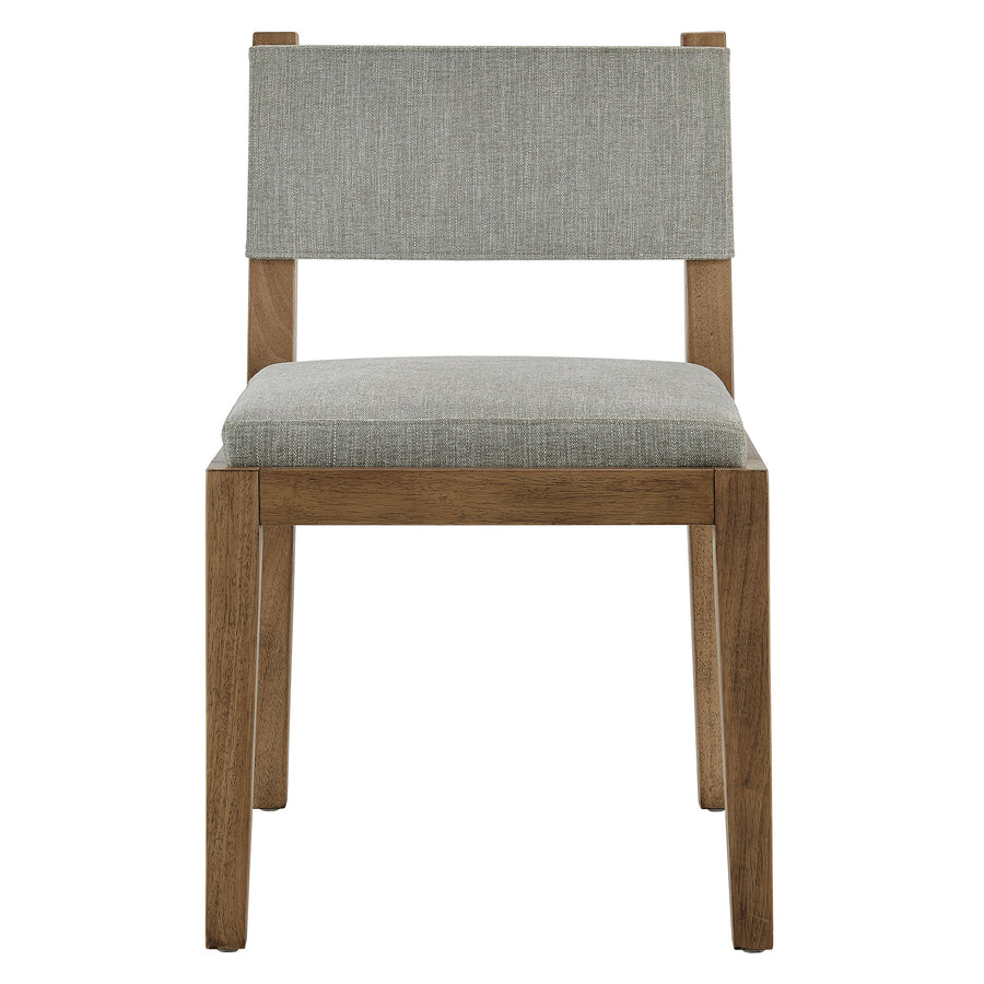 Bora Fabric Upholstered Wood Armless Dining Chair in Wheat