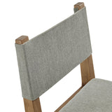 Bora Fabric Upholstered Wood Armless Dining Chair in Wheat
