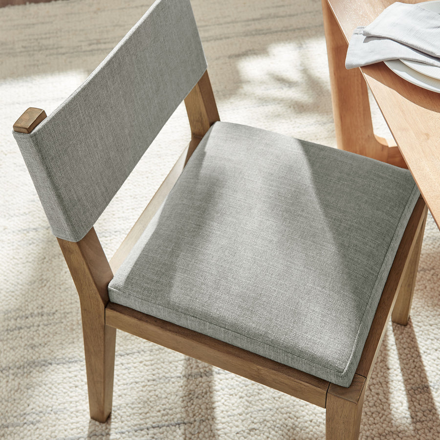Bora Fabric Upholstered Wood Armless Dining Chair in Wheat