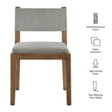 Bora Fabric Upholstered Wood Armless Dining Chair in Wheat
