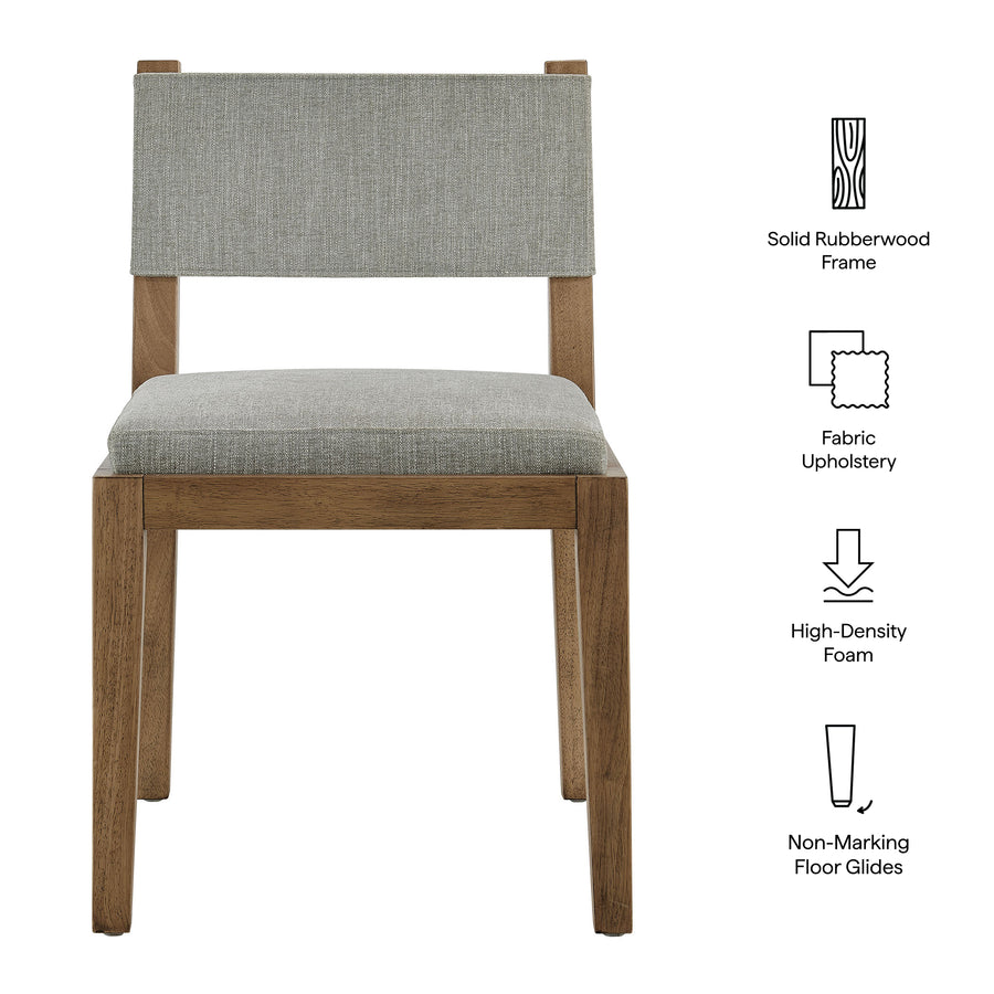 Bora Fabric Upholstered Wood Armless Dining Chair in Wheat