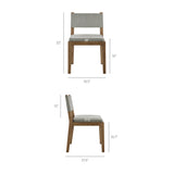 Bora Fabric Upholstered Wood Armless Dining Chair in Wheat