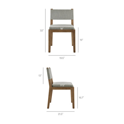 Calder Fabric Upholstered Wood Armless Dining Chair by Furniture for America
