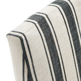 Yara Striped Slipcovered Dining Side Chair in Black Stripe
