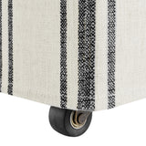 Yara Striped Slipcovered Dining Side Chair in Black Stripe