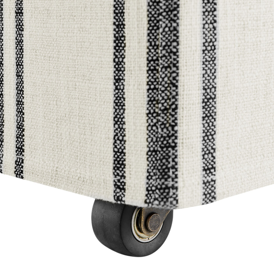Yara Striped Slipcovered Dining Side Chair in Black Stripe