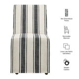 Yara Striped Slipcovered Dining Side Chair in Black Stripe