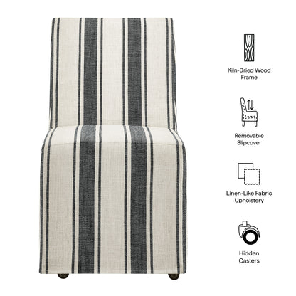 Tessera Striped Slipcovered Dining Side Chair by Furniture for America