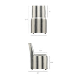 Yara Striped Slipcovered Dining Side Chair in Black Stripe