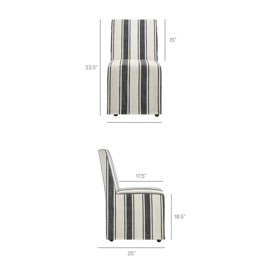Tessera Striped Slipcovered Dining Side Chair by Furniture for America