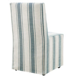 Yara Striped Slipcovered Dining Side Chair in Blue Stripe
