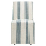 Yara Striped Slipcovered Dining Side Chair in Blue Stripe