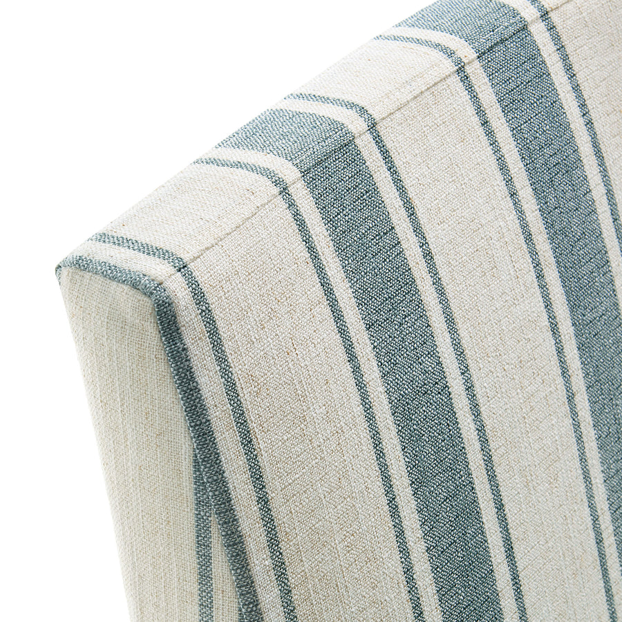 Yara Striped Slipcovered Dining Side Chair in Blue Stripe