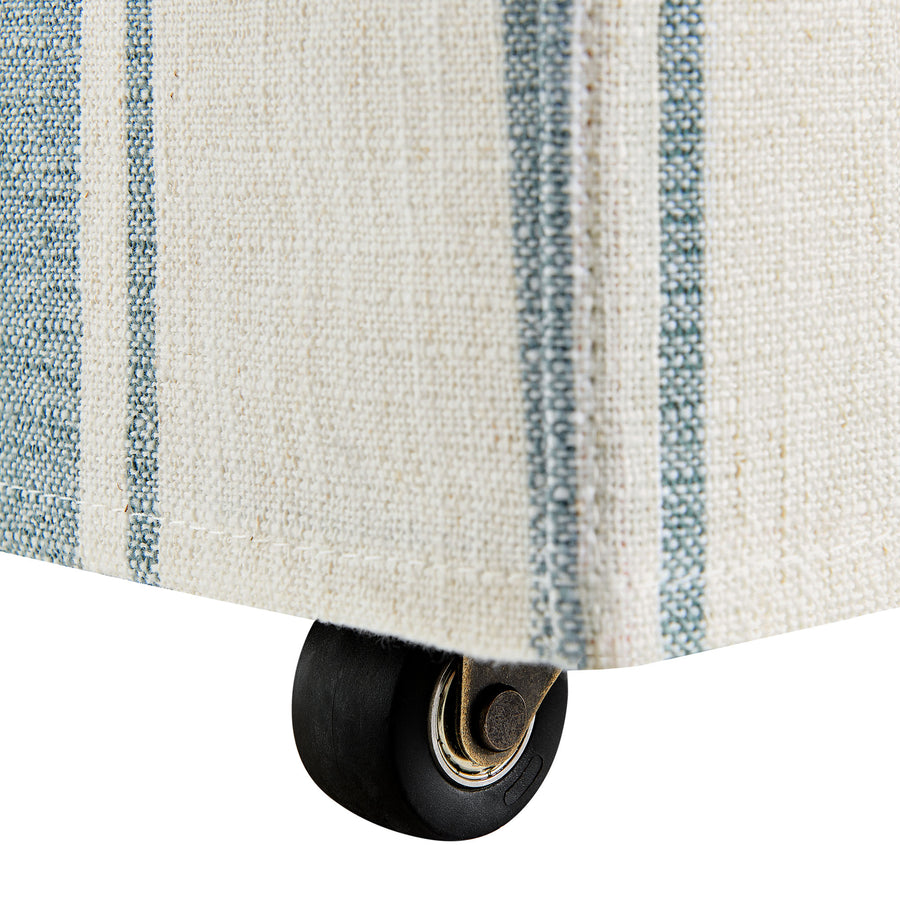 Yara Striped Slipcovered Dining Side Chair in Blue Stripe