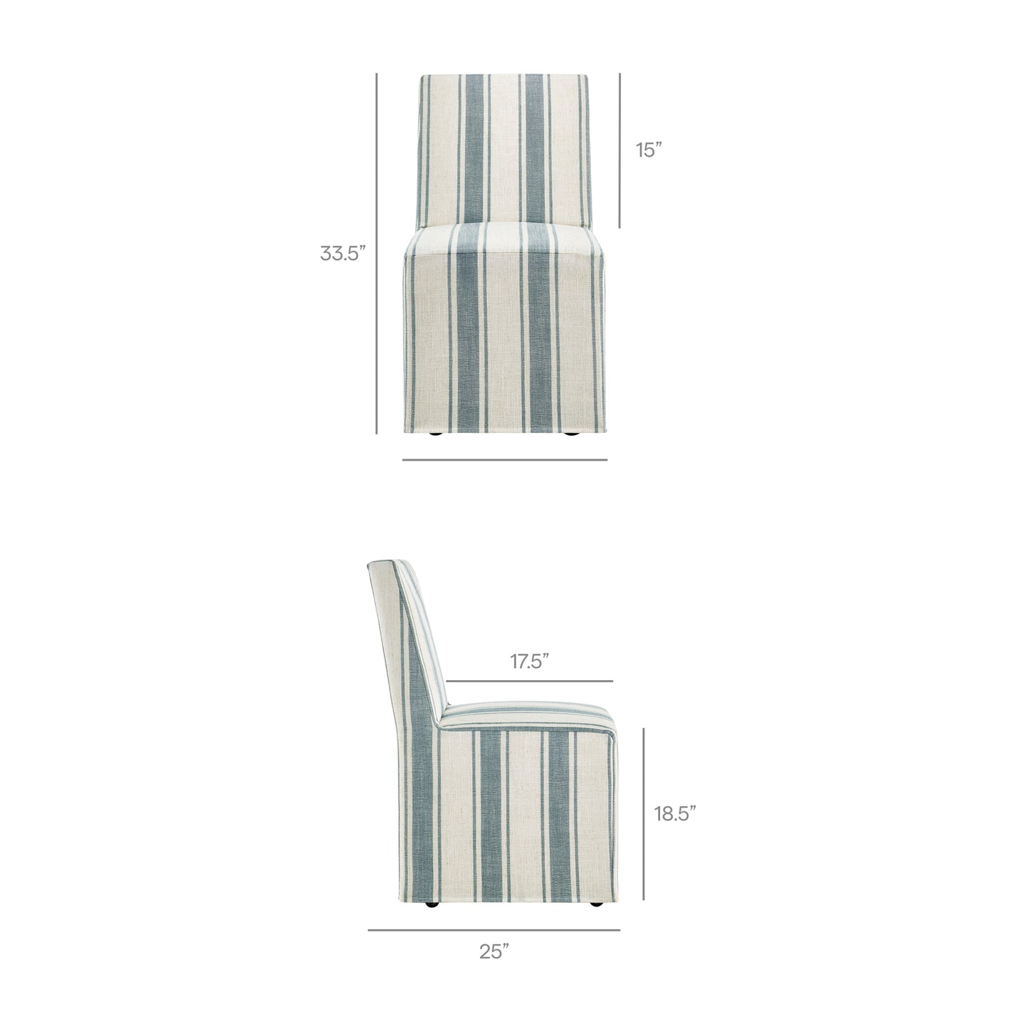 Tessera Striped Slipcovered Dining Side Chair by Furniture for America