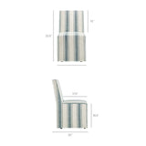 Yara Striped Slipcovered Dining Side Chair in Blue Stripe