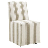 Yara Striped Slipcovered Dining Side Chair in Tan Stripe