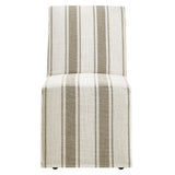 Yara Striped Slipcovered Dining Side Chair in Tan Stripe