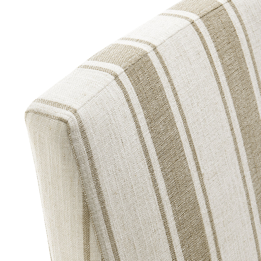 Yara Striped Slipcovered Dining Side Chair in Tan Stripe