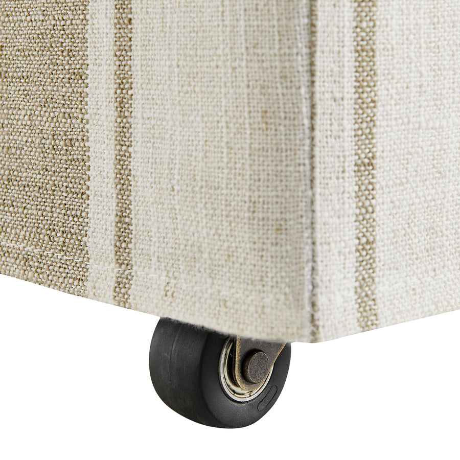 Yara Striped Slipcovered Dining Side Chair in Tan Stripe