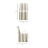 Yara Striped Slipcovered Dining Side Chair in Tan Stripe