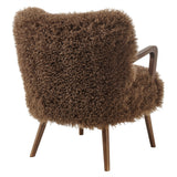 Halsa Faux Shearling Accent Armchair in Brown