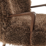 Halsa Faux Shearling Accent Armchair in Brown