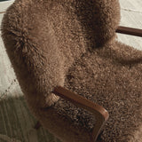 Halsa Faux Shearling Accent Armchair in Brown